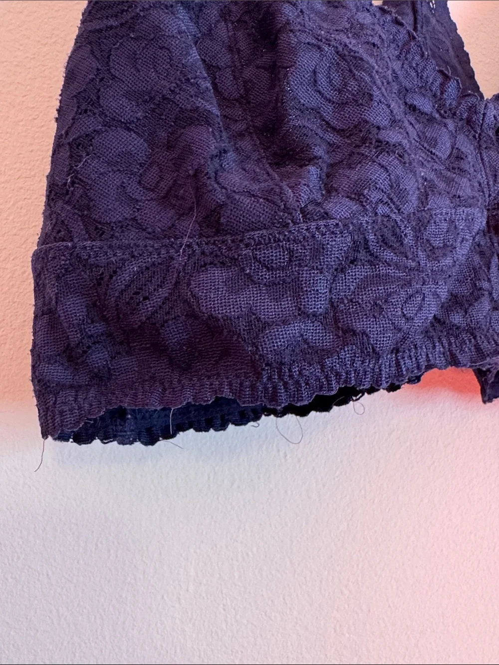 Lace Racerback Bralette in Navy - Soft Stretch Comfort